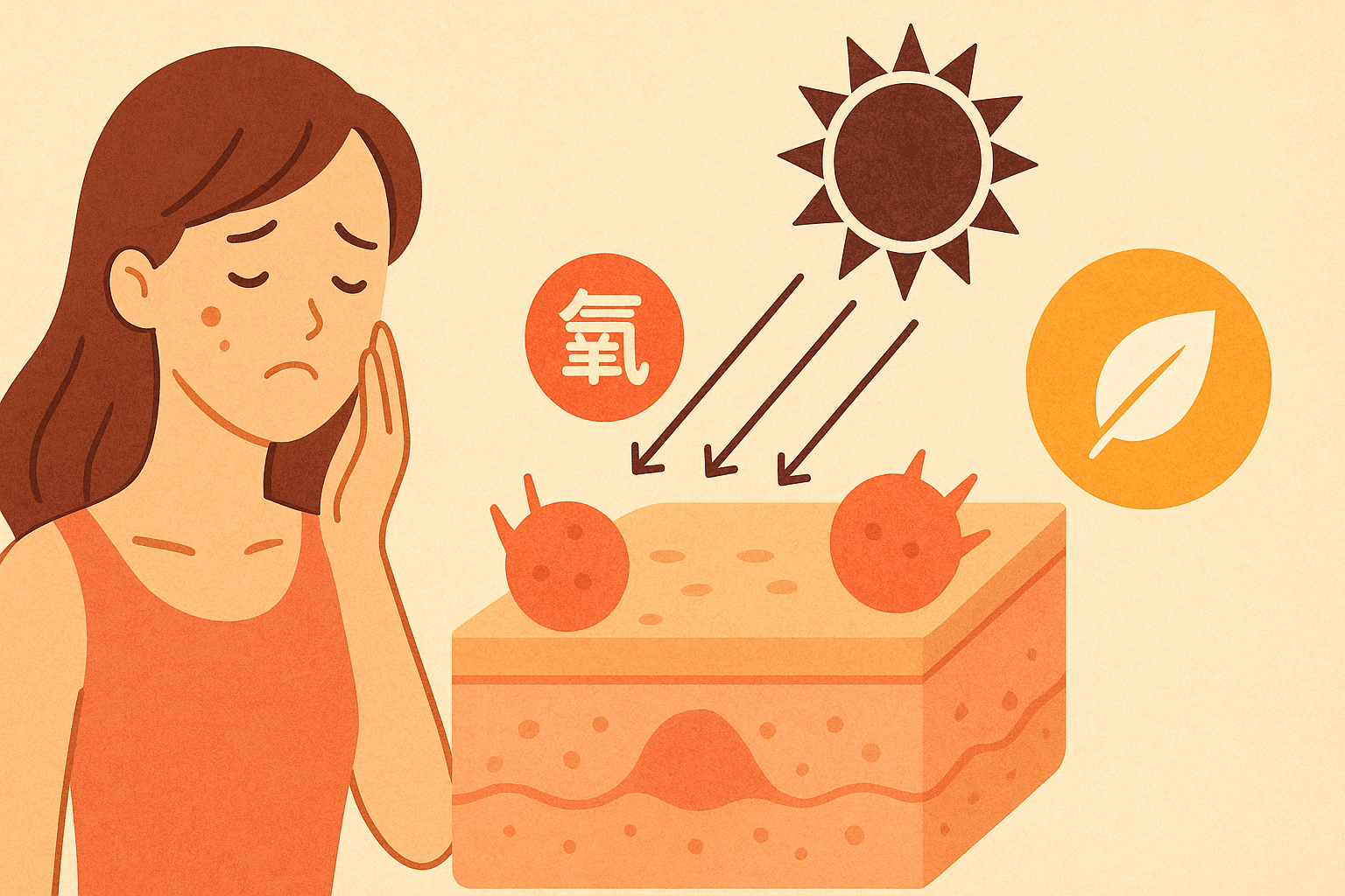 紫外線と活性酸素がもたらす肌への影響